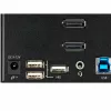 Comutador KVM DisplayPort StarTech.com de 2 portas para três monitores – 4K 60Hz UHD HDR – KVM DP 1.2 de secretária com hub USB 3.0 de 2 portas (5 Gbit/s) e 4 portas USB 2.0 HID, áudio – comutação por teclas de atalho – TAA