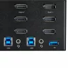 Comutador KVM DisplayPort StarTech.com de 2 portas para três monitores – 4K 60Hz UHD HDR – KVM DP 1.2 de secretária com hub USB 3.0 de 2 portas (5 Gbit/s) e 4 portas USB 2.0 HID, áudio – comutação por teclas de atalho – TAA