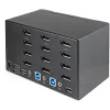 Comutador KVM DisplayPort StarTech.com de 2 portas para quatro monitores – 4K 60Hz UHD HDR – KVM DP 1.2 4K de secretária com hub USB 3.0 de 2 portas (5 Gbit/s) e 4 portas USB 2.0 HID, áudio – comutação por teclas de atalho – TAA