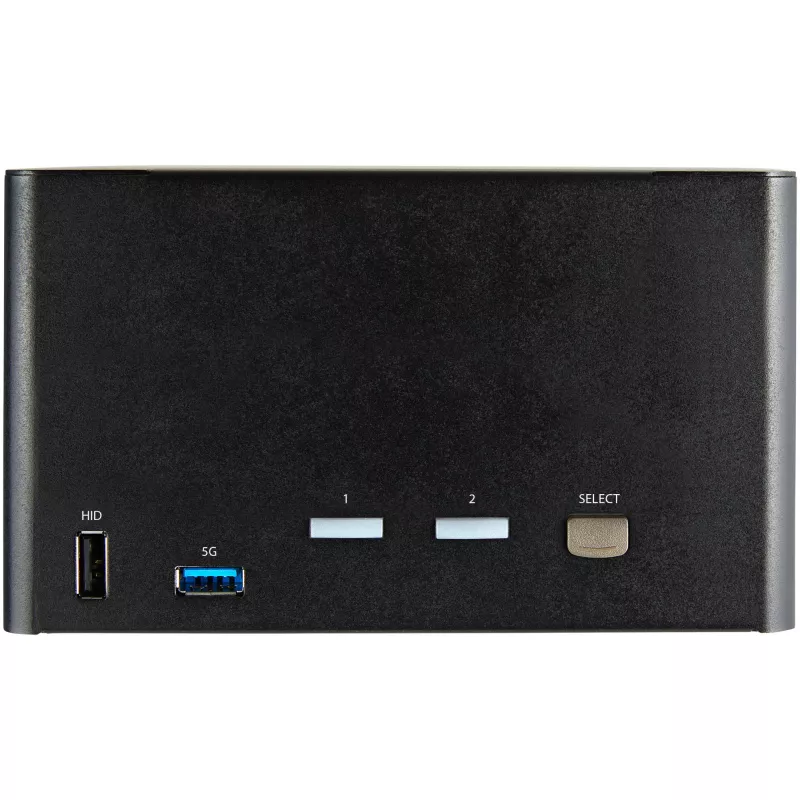 Comutador KVM DisplayPort StarTech.com de 2 portas para quatro monitores – 4K 60Hz UHD HDR – KVM DP 1.2 4K de secretária com hub USB 3.0 de 2 portas (5 Gbit/s) e 4 portas USB 2.0 HID, áudio – comutação por teclas de atalho – TAA