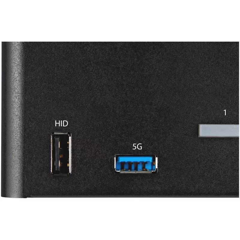 Comutador KVM DisplayPort StarTech.com de 2 portas para quatro monitores – 4K 60Hz UHD HDR – KVM DP 1.2 4K de secretária com hub USB 3.0 de 2 portas (5 Gbit/s) e 4 portas USB 2.0 HID, áudio – comutação por teclas de atalho – TAA
