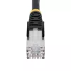 Cabo Ethernet CAT6a StarTech.com de 5m - preto - Low Smoke Zero Halogen (LSZH) - 10GbE 500MHz 100W PoE++ RJ-45 com proteção das patilhas e alívio de tensão cabo de rede patch S/FTP