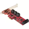 Placa SATA PCIe StarTech.com - placa de expansão PCIe SATA de 10 portas - 6 Gbit/s - perfil baixo/perfil completo - conectores SATA empilhados - ASM1062 Non-RAID - conversor/adaptador PCI Express para SATA