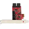 Placa SATA PCIe StarTech.com - placa de expansão PCIe SATA de 10 portas - 6 Gbit/s - perfil baixo/perfil completo - conectores SATA empilhados - ASM1062 Non-RAID - conversor/adaptador PCI Express para SATA