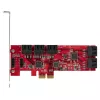 Placa SATA PCIe StarTech.com - placa de expansão PCIe SATA de 10 portas - 6 Gbit/s - perfil baixo/perfil completo - conectores SATA empilhados - ASM1062 Non-RAID - conversor/adaptador PCI Express para SATA