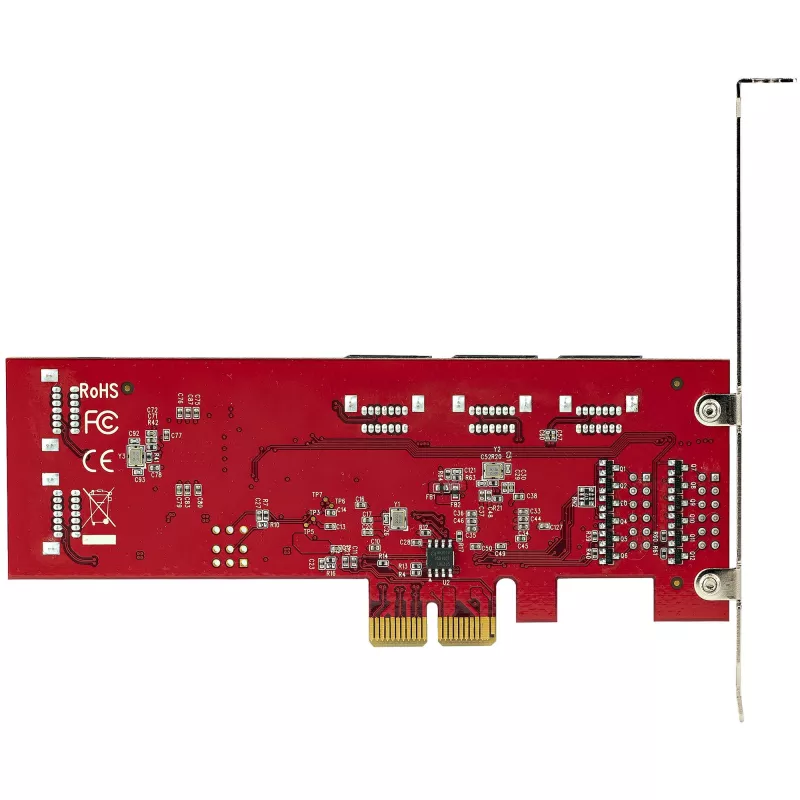 Placa SATA PCIe StarTech.com - placa de expansão PCIe SATA de 10 portas - 6 Gbit/s - perfil baixo/perfil completo - conectores SATA empilhados - ASM1062 Non-RAID - conversor/adaptador PCI Express para SATA