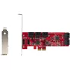 Placa SATA PCIe StarTech.com - placa de expansão PCIe SATA de 10 portas - 6 Gbit/s - perfil baixo/perfil completo - conectores SATA empilhados - ASM1062 Non-RAID - conversor/adaptador PCI Express para SATA