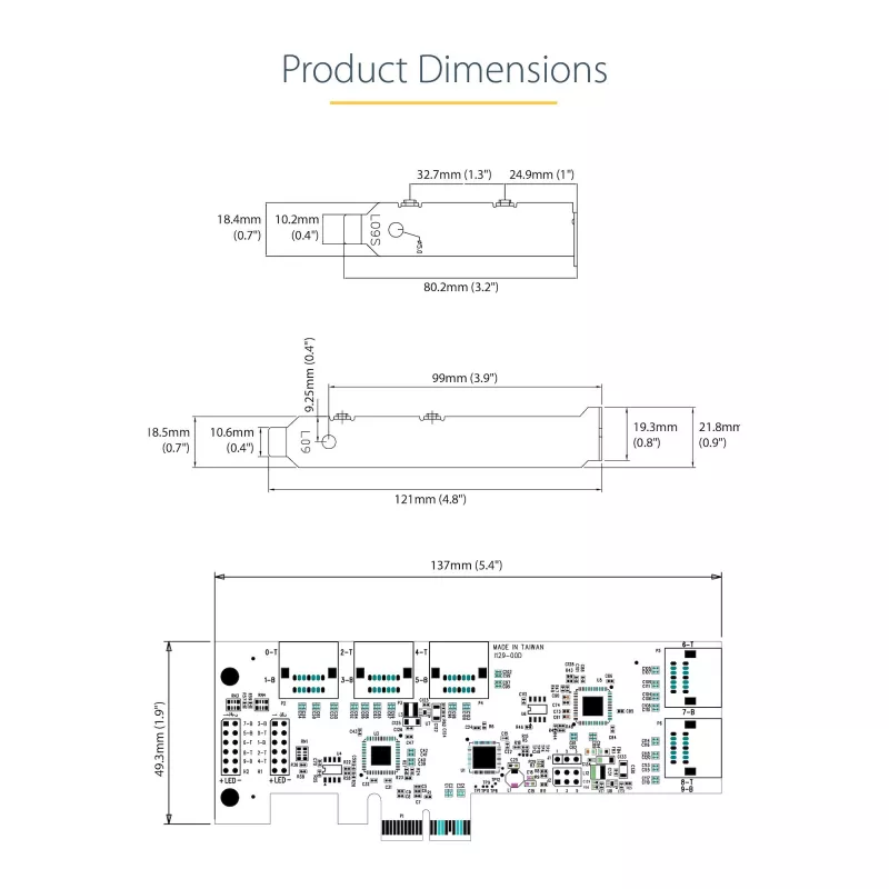 Placa SATA PCIe StarTech.com - placa de expansão PCIe SATA de 10 portas - 6 Gbit/s - perfil baixo/perfil completo - conectores SATA empilhados - ASM1062 Non-RAID - conversor/adaptador PCI Express para SATA