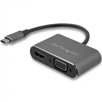 Adaptador USB-C para VGA e HDMI StarTech.com - 2-em-1 - 4K 30Hz - cinzento Space