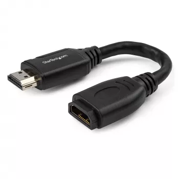 StarTech.com Cabo HDMI Portsaver de 6 polegadas (15 cm) – Cabo Extensor HDMI 2.0 High Speed 4K 60 Hz com Ethernet – Cabo Extensor HDMI Curto – Cabo Adaptador Extensor HDMI Macho para Fêmea