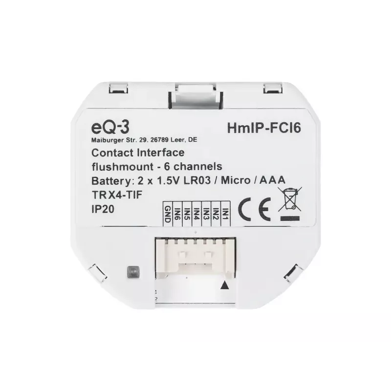 Homematic IP HmIP-FCI6 Interface de contactos de embutir, 6 canais, 868 MHz
