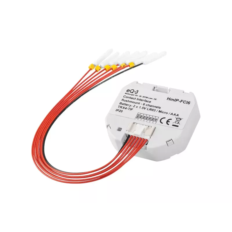 Homematic IP HmIP-FCI6 Interface de contactos de embutir, 6 canais, 868 MHz