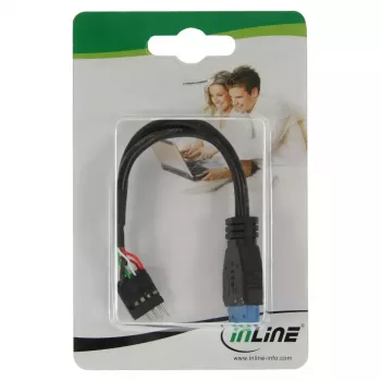 InLine Adaptador USB 3.0 para 2.0 Interno USB 3.0 / 2x USB 2.0 Pin-Header, 0,15 m