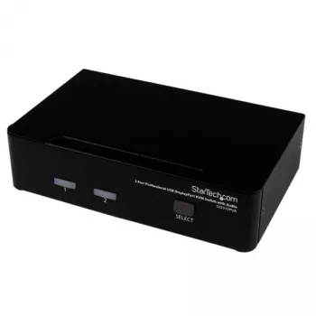 StarTech.com Switch KVM USB DisplayPort Profissional de 2 Portas com Áudio