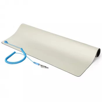 StarTech.com Tapete Antiestático, Tapete ESD para Reparação de Eletrónica, Tapete Antiestático de Mesa/Secretária com Cabo de Terra Removível, ANSI/ESD S 4.1, Base de Trabalho/Tapete Termoplástico Flexível, 60 x 120 cm