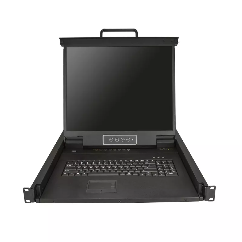StarTech.com Consola KVM para rack de 8 portas com cabos de 1,8 m – Switch KVM integrado com monitor LCD de 19 polegadas – Gaveta KVM LCD 1-HE-LCD-KV totalmente equipada – OSD-KVM – Durável, 50.000 horas MTBF – Suporte USB + VGA