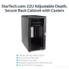 StarTech.com Armário de Servidor 22U de 4 Postes, Armário de Dados de 19 Polegadas com Fecho para Equipamento de Computador/AV/IT, Armário de Rede de Escritório/Casa com Rodas e Calhas de Montagem Ajustáveis
