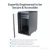 StarTech.com Armário de Servidor 22U de 4 Postes, Armário de Dados de 19 Polegadas com Fecho para Equipamento de Computador/AV/IT, Armário de Rede de Escritório/Casa com Rodas e Calhas de Montagem Ajustáveis