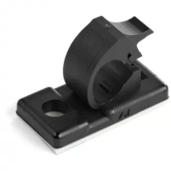 StarTech.com 100 clipes de gestão de cabos autocolantes preto – organizador de cabos de rede/Ethernet/secretária/computador – suporte adesivo para cabos/fios – clipe autocolante de nylon UL/94V-2 com certificação de resistência ao fogo