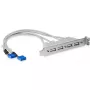 StarTech.com USBPLATE4 adaptador de ranhura USB 2.0 de 4 portas fêmea com 2 conectores de 10 pinos para placa-mãe