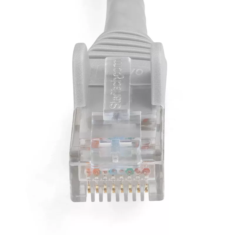 StarTech.com N6LPATCH50CMGR cabo de rede Ethernet CAT6 de 50 cm, LSZH, 10 Gigabit, 650 MHz, 100 W PoE, RJ45 UTP Snagless com alívio de tensão, certificado ETL, 24AWG, cinzento