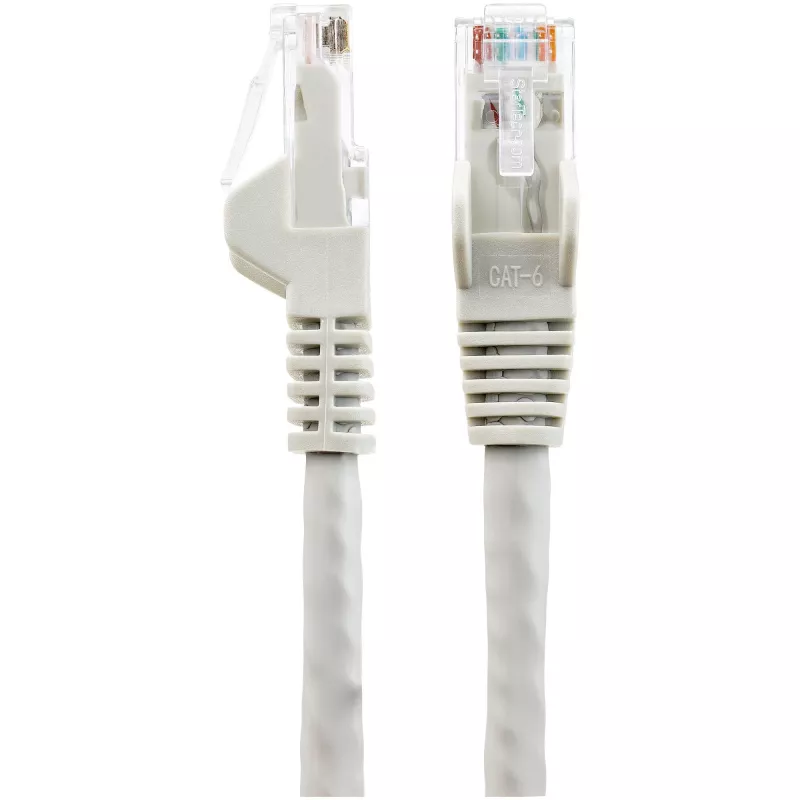 StarTech.com N6LPATCH50CMGR cabo de rede Ethernet CAT6 de 50 cm, LSZH, 10 Gigabit, 650 MHz, 100 W PoE, RJ45 UTP Snagless com alívio de tensão, certificado ETL, 24AWG, cinzento