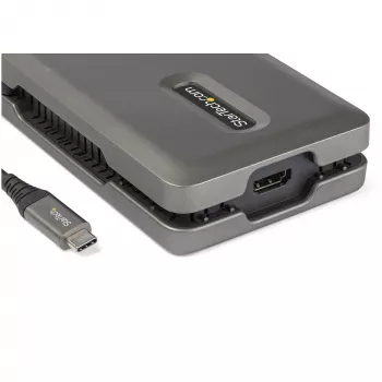 StarTech.com Adaptador multiporta USB-C – USB-C para HDMI 2.0 4K 60 Hz – hub USB de 2 portas 10 Gbit/s – Power Delivery Pass-Through 100 W – GbE – SD/MicroSD – mini dock USB Type-C – cabo de 25 cm