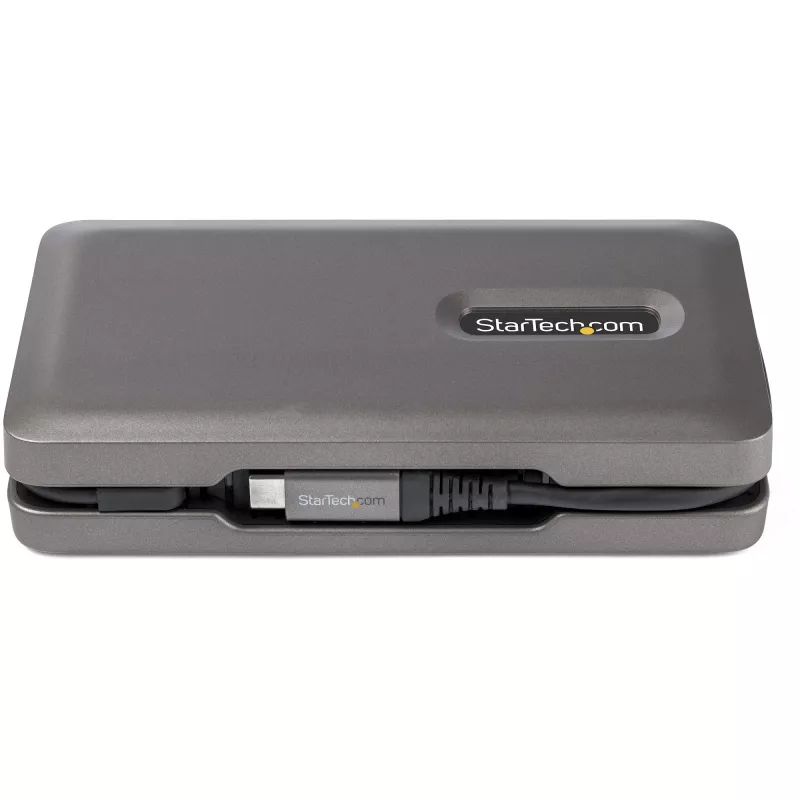 StarTech.com Adaptador multiporta USB-C – USB-C para HDMI 2.0 4K 60 Hz – hub USB de 2 portas 10 Gbit/s – Power Delivery Pass-Through 100 W – GbE – SD/MicroSD – mini dock USB Type-C – cabo de 25 cm