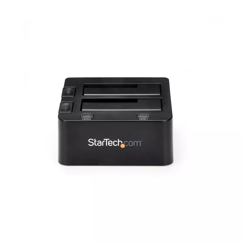 Estação de acoplamento StarTech.com Dual-Bay USB 3.0 para SATA, dock para disco rígido USB, estação de acoplamento externa 2,5/3,5 polegadas SATA I/II/III SSD/HDD, baía de disco rígido hot-swap, carregamento superior