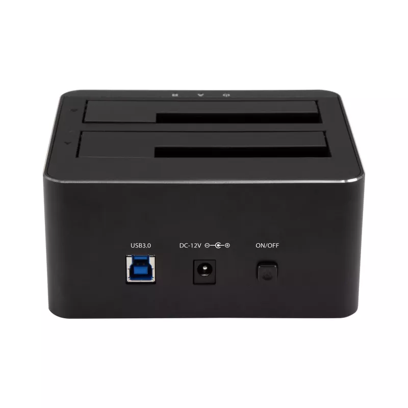 Estação de acoplamento StarTech.com Dual-Bay USB 3.0 para SATA, dock para disco rígido USB, estação de acoplamento externa 2,5/3,5 polegadas SATA I/II/III SSD/HDD, baía de disco rígido hot-swap, carregamento superior