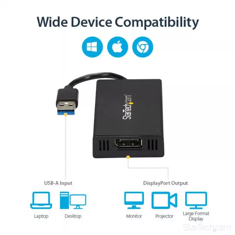 Adaptador StarTech.com USB 3.0 para DisplayPort - certificado DisplayLink - 4K 30Hz