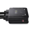 Switch KVM StarTech.com 2 portas híbrido cabo USB-C DisplayPort, 4K 60Hz, switch KVM compacto com cabos integrados de 1,8 m USB-A/DisplayPort/áudio e 1,2 m USB-C host, alimentado por bus – botão de controlo remoto/comutação por tecla de atalho