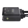 Switch KVM StarTech.com 2 portas híbrido cabo USB-C DisplayPort, 4K 60Hz, switch KVM compacto com cabos integrados de 1,8 m USB-A/DisplayPort/áudio e 1,2 m USB-C host, alimentado por bus – botão de controlo remoto/comutação por tecla de atalho