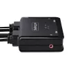 Switch KVM StarTech.com 2 portas cabo USB-C, saída DisplayPort 4K 60Hz, KVM compacto com cabos integrados de 1,2 m USB Type-C/áudio, alimentado por bus - botão de controlo remoto/comutação por tecla de atalho