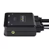 Switch KVM StarTech.com 2 portas cabo USB-C, saída DisplayPort 4K 60Hz, KVM compacto com cabos integrados de 1,2 m USB Type-C/áudio, alimentado por bus - botão de controlo remoto/comutação por tecla de atalho