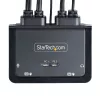 Switch KVM StarTech.com 2 portas cabo USB-C, saída DisplayPort 4K 60Hz, KVM compacto com cabos integrados de 1,2 m USB Type-C/áudio, alimentado por bus - botão de controlo remoto/comutação por tecla de atalho