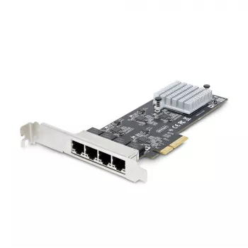 Placa de rede StarTech.com 4 portas 2,5 Gbit/s NBASE-T PCIe, Intel I225-V, placa de rede de computador de quatro portas, NIC multi-gigabit, placa LAN para servidor PCI Express, interface Ethernet para desktop