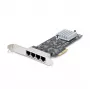 Placa de rede StarTech.com 4 portas 2,5 Gbit/s NBASE-T PCIe, Intel I225-V, placa de rede de computador de quatro portas, NIC multi-gigabit, placa LAN para servidor PCI Express, interface Ethernet para desktop