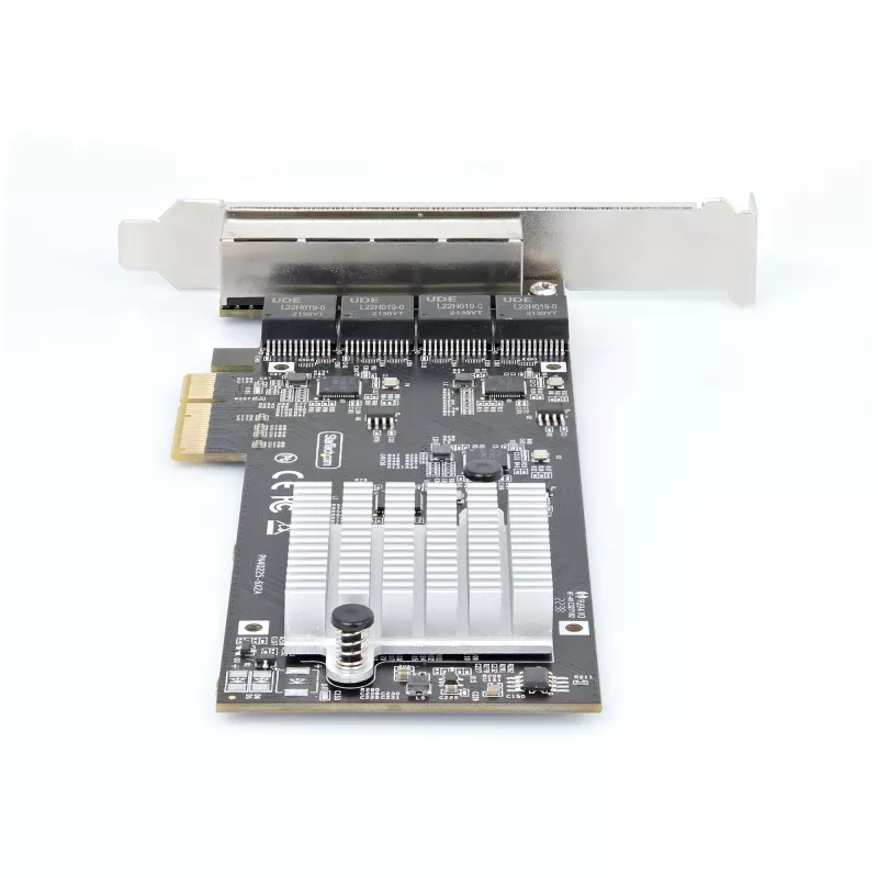 Placa de rede StarTech.com 4 portas 2,5 Gbit/s NBASE-T PCIe, Intel I225-V, placa de rede de computador de quatro portas, NIC multi-gigabit, placa LAN para servidor PCI Express, interface Ethernet para desktop