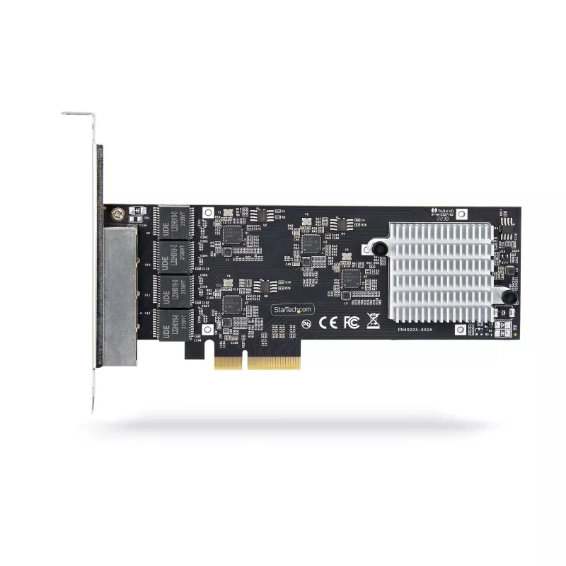 Placa de rede StarTech.com 4 portas 2,5 Gbit/s NBASE-T PCIe, Intel I225-V, placa de rede de computador de quatro portas, NIC multi-gigabit, placa LAN para servidor PCI Express, interface Ethernet para desktop