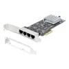 Placa de rede StarTech.com 4 portas 2,5 Gbit/s NBASE-T PCIe, Intel I225-V, placa de rede de computador de quatro portas, NIC multi-gigabit, placa LAN para servidor PCI Express, interface Ethernet para desktop