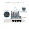 Placa de rede StarTech.com 4 portas 2,5 Gbit/s NBASE-T PCIe, Intel I225-V, placa de rede de computador de quatro portas, NIC multi-gigabit, placa LAN para servidor PCI Express, interface Ethernet para desktop