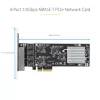 Placa de rede StarTech.com 4 portas 2,5 Gbit/s NBASE-T PCIe, Intel I225-V, placa de rede de computador de quatro portas, NIC multi-gigabit, placa LAN para servidor PCI Express, interface Ethernet para desktop