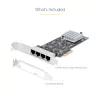 Placa de rede StarTech.com 4 portas 2,5 Gbit/s NBASE-T PCIe, Intel I225-V, placa de rede de computador de quatro portas, NIC multi-gigabit, placa LAN para servidor PCI Express, interface Ethernet para desktop