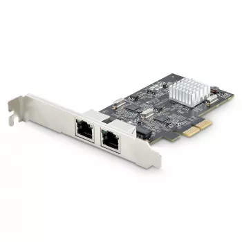 Placa de rede StarTech.com 2 portas 2.5Gbps NBASE-T PCIe, Intel I225-V, placa de rede de computador de duas portas, NIC multi-gigabit, placa LAN para servidor PCI Express, interface Ethernet para desktop