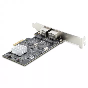 Placa de rede StarTech.com 2 portas 2.5Gbps NBASE-T PCIe, Intel I225-V, placa de rede de computador de duas portas, NIC multi-gigabit, placa LAN para servidor PCI Express, interface Ethernet para desktop