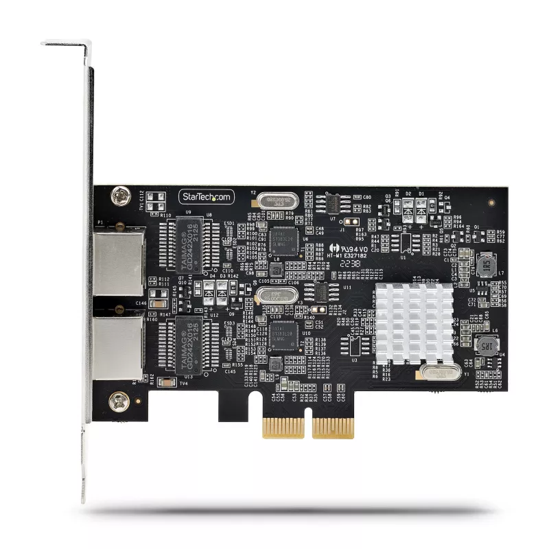 Placa de rede StarTech.com 2 portas 2.5Gbps NBASE-T PCIe, Intel I225-V, placa de rede de computador de duas portas, NIC multi-gigabit, placa LAN para servidor PCI Express, interface Ethernet para desktop