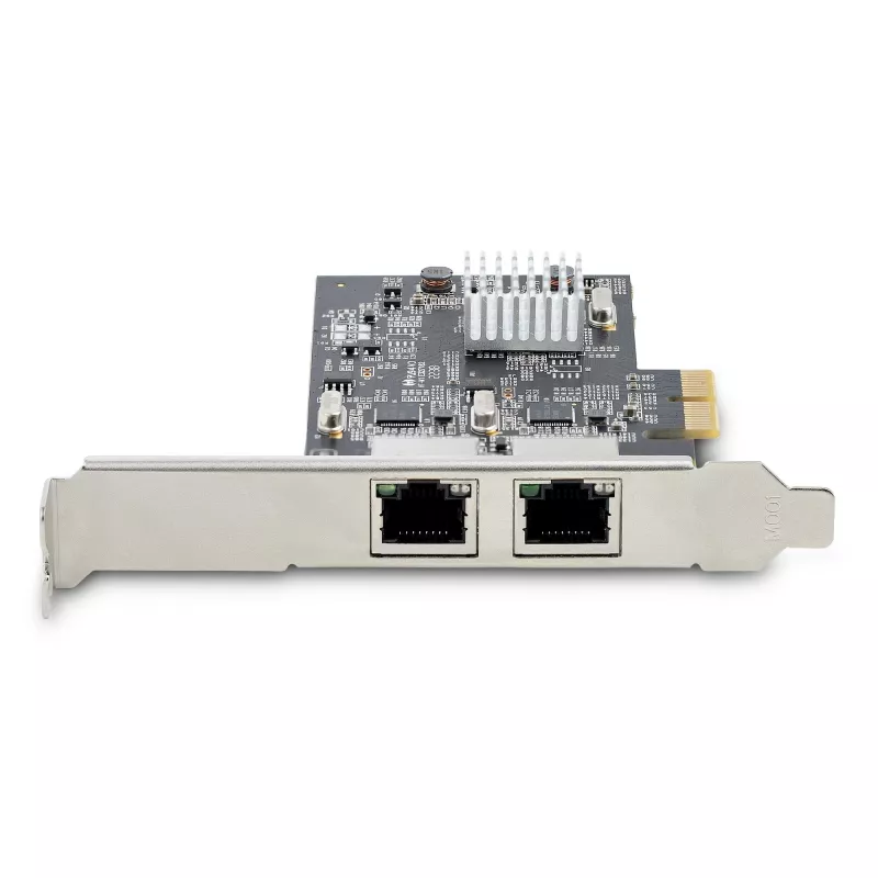 Placa de rede StarTech.com 2 portas 2.5Gbps NBASE-T PCIe, Intel I225-V, placa de rede de computador de duas portas, NIC multi-gigabit, placa LAN para servidor PCI Express, interface Ethernet para desktop
