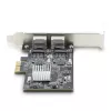 Placa de rede StarTech.com 2 portas 2.5Gbps NBASE-T PCIe, Intel I225-V, placa de rede de computador de duas portas, NIC multi-gigabit, placa LAN para servidor PCI Express, interface Ethernet para desktop
