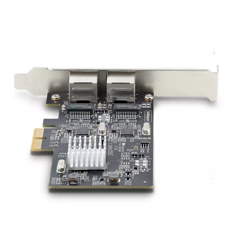 Placa de rede StarTech.com 2 portas 2.5Gbps NBASE-T PCIe, Intel I225-V, placa de rede de computador de duas portas, NIC multi-gigabit, placa LAN para servidor PCI Express, interface Ethernet para desktop
